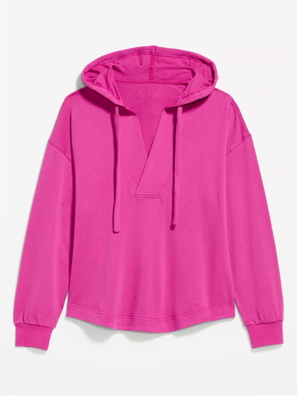 Old Navy Pink Fuchsia V-Neck Hooded Pullover